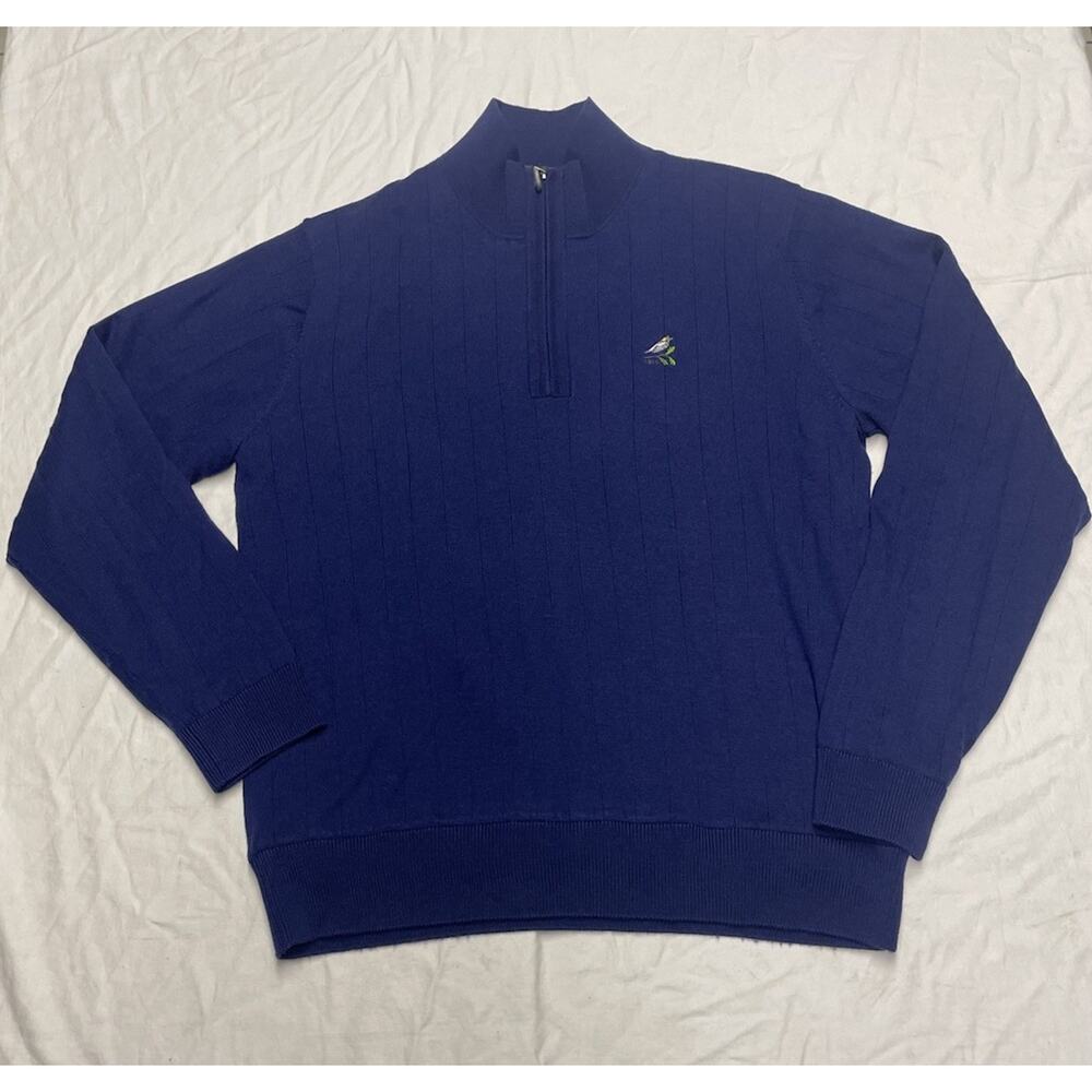 Bobby Jones  1/4 zip golf sweatshirt Merino Wool men’s size M Navy Blue Golfwear
